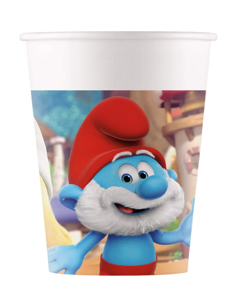 8 Pappbecher Die Schlümpfe™ 200 ml