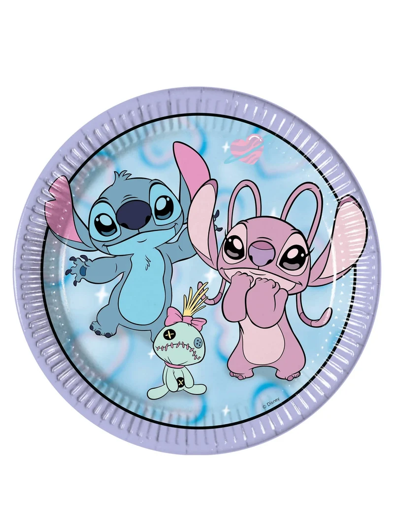 8 Pappteller Angel & Stitch™ 23 cm