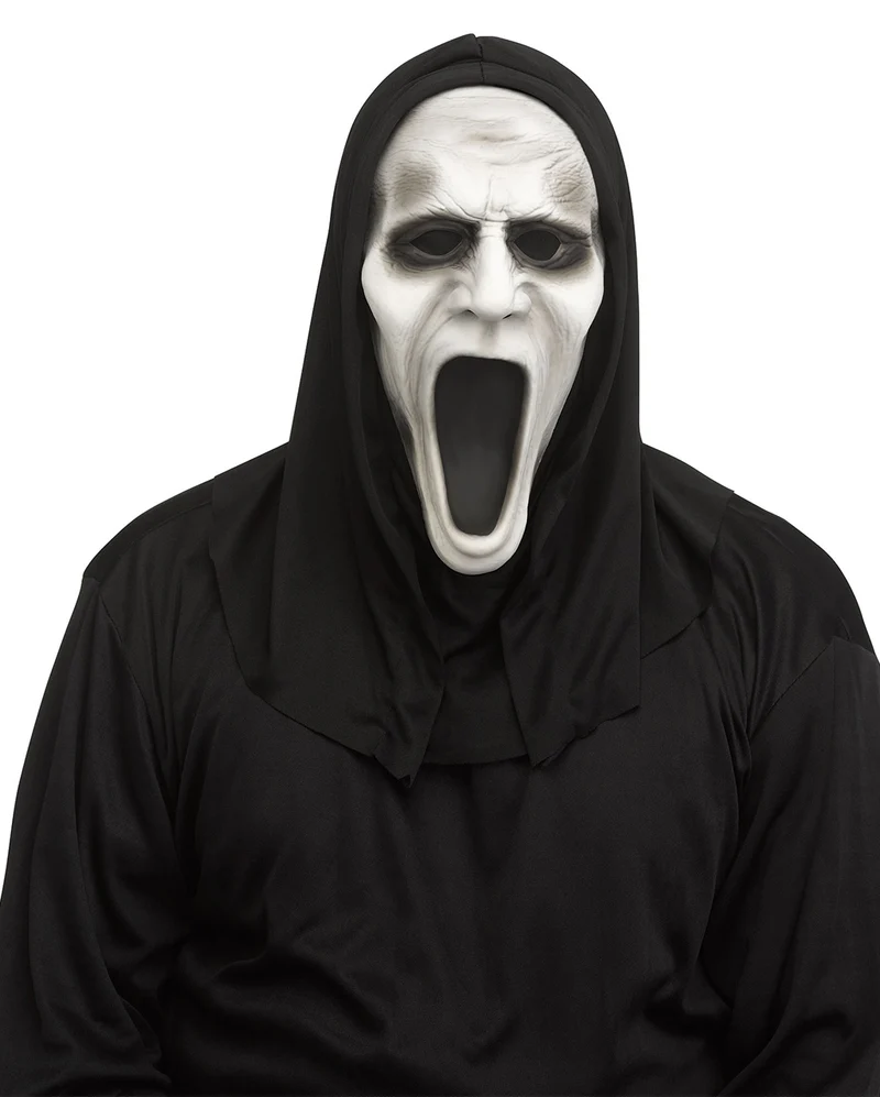 Halbmaske Silent Screamer mit Kapuze
