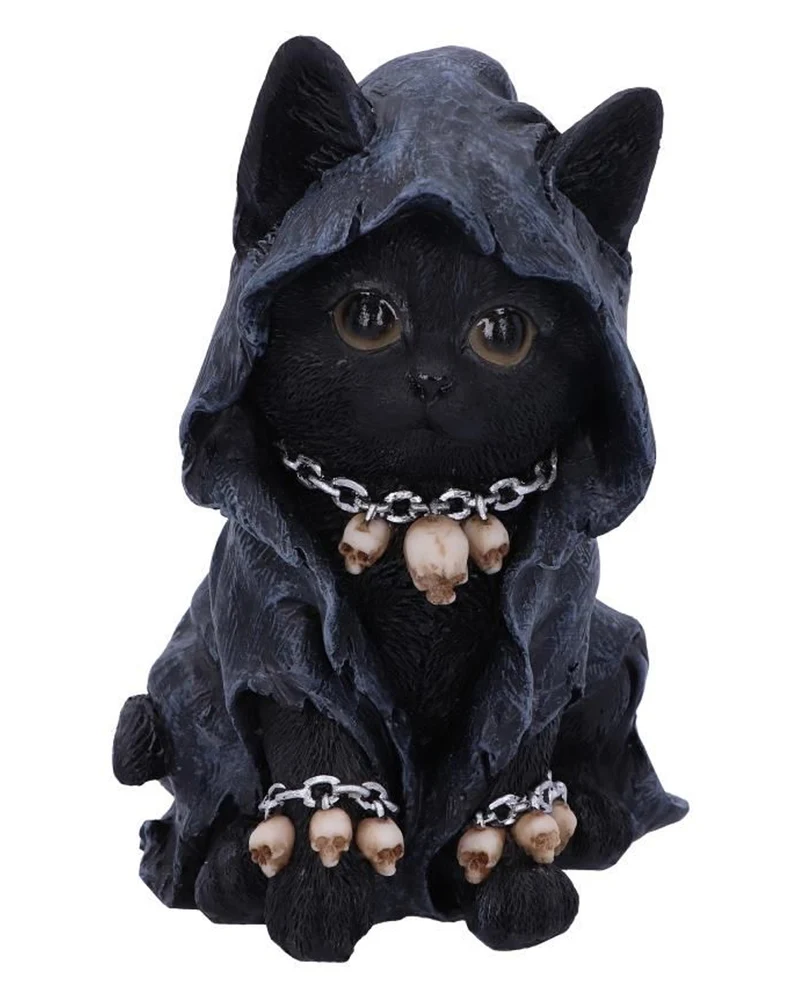 Reaper Katze mit Totenschädel Ketten 16cm