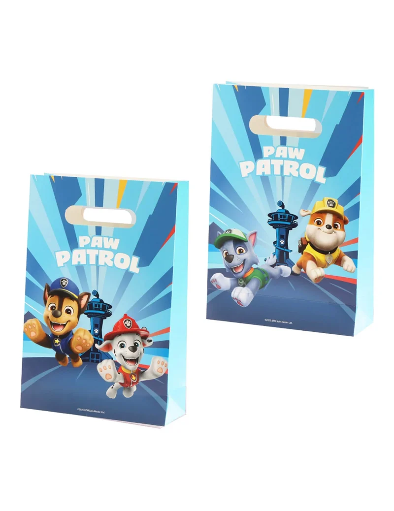 4 blaue Paw Patrol™ Papiertüten Geschenksäcke 15 x 23 cm