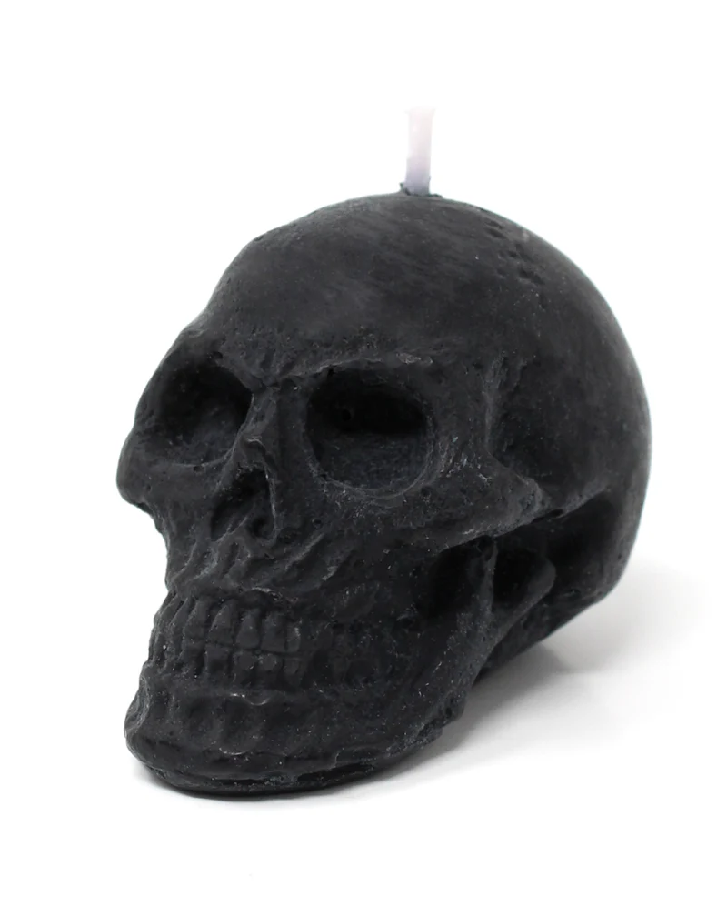 Kleine Totenkopf Kerze mit Vanille Duft 6,5cm