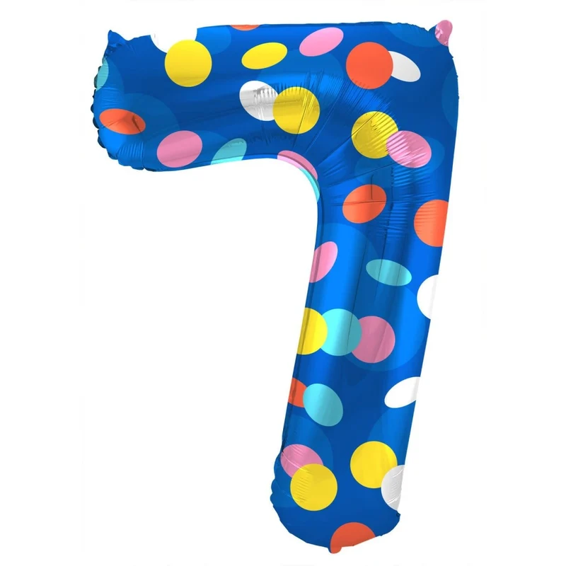 Zahl Ballon 7 Jahre Dots Leer 86cm