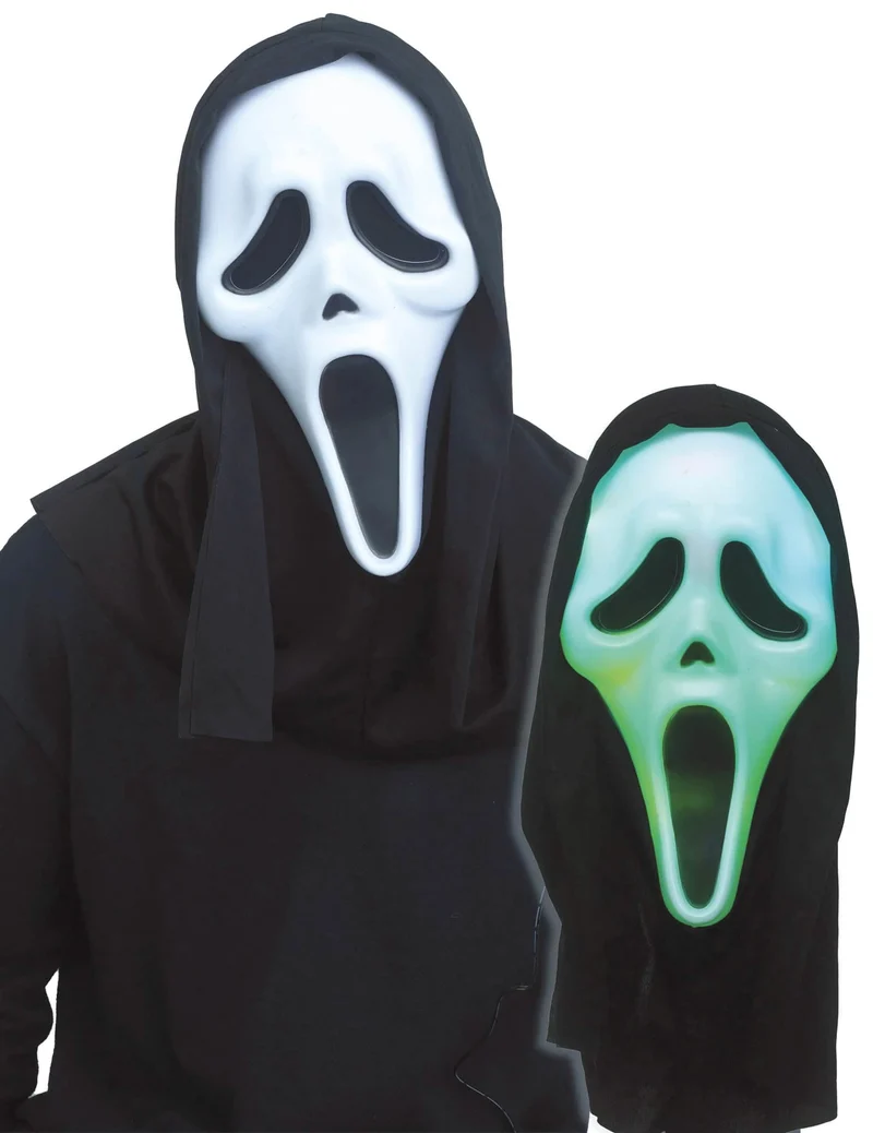 Scream Bunte Leuchtmaske für Erwachsene