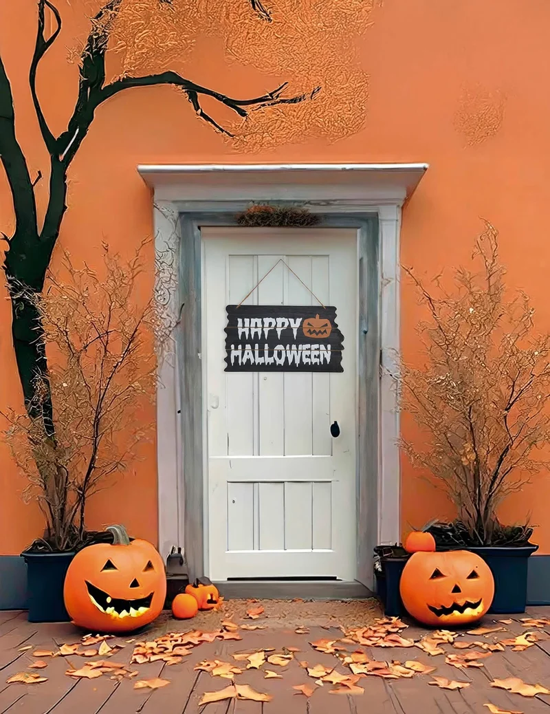 Happy Halloween Holzschild 34 x 19 cm