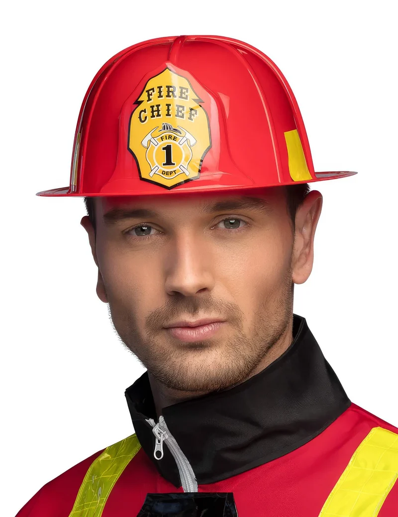 Feuerwehrhelm für Erwachsene Kostümzubehör rot
