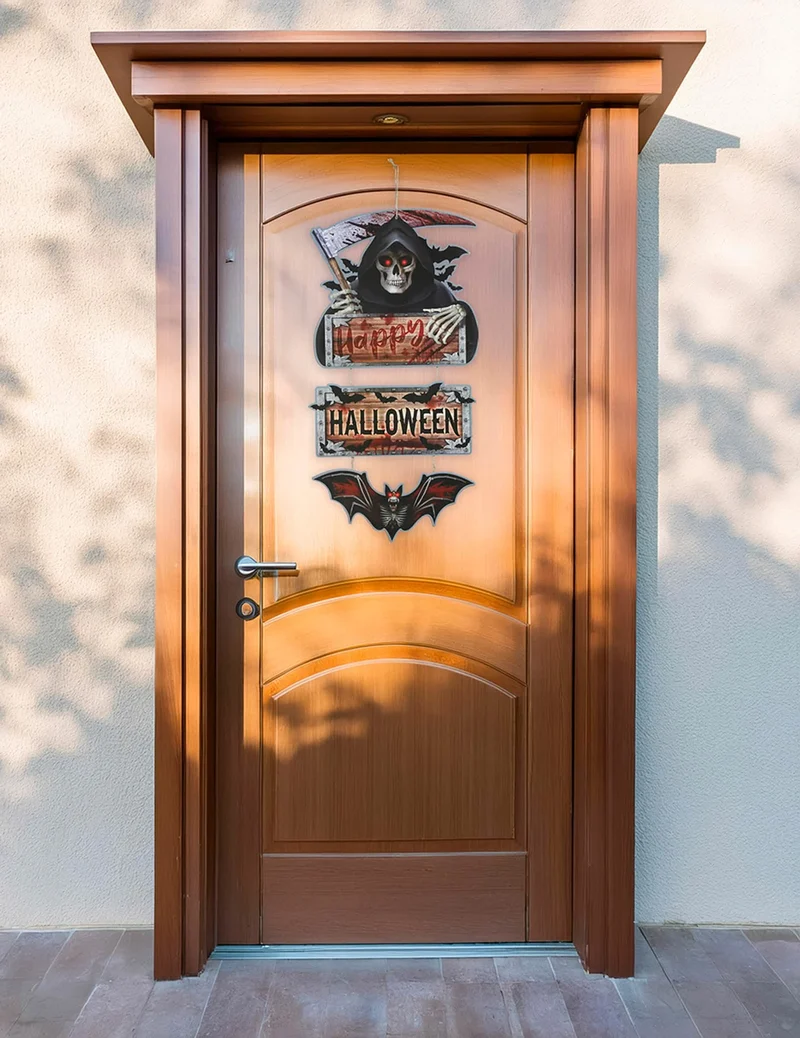 Happy Halloween Sensenmann Holzschild 60cm