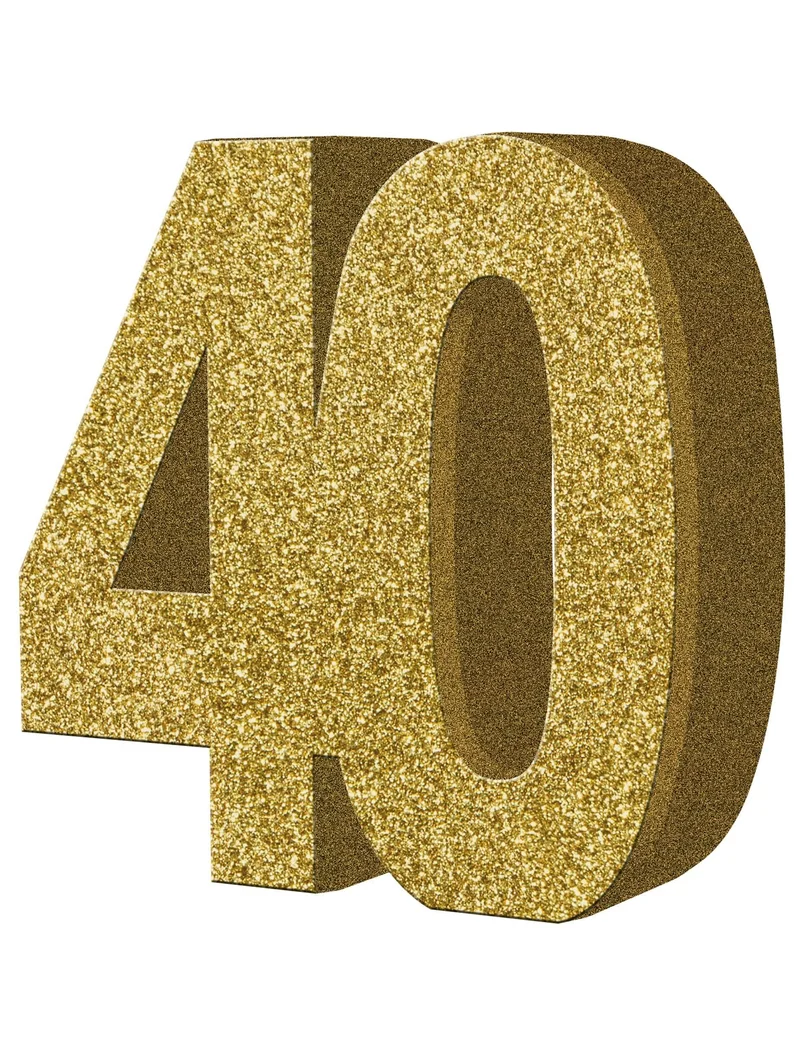 Tisch-Dekoration - Zahl 40 - Gold