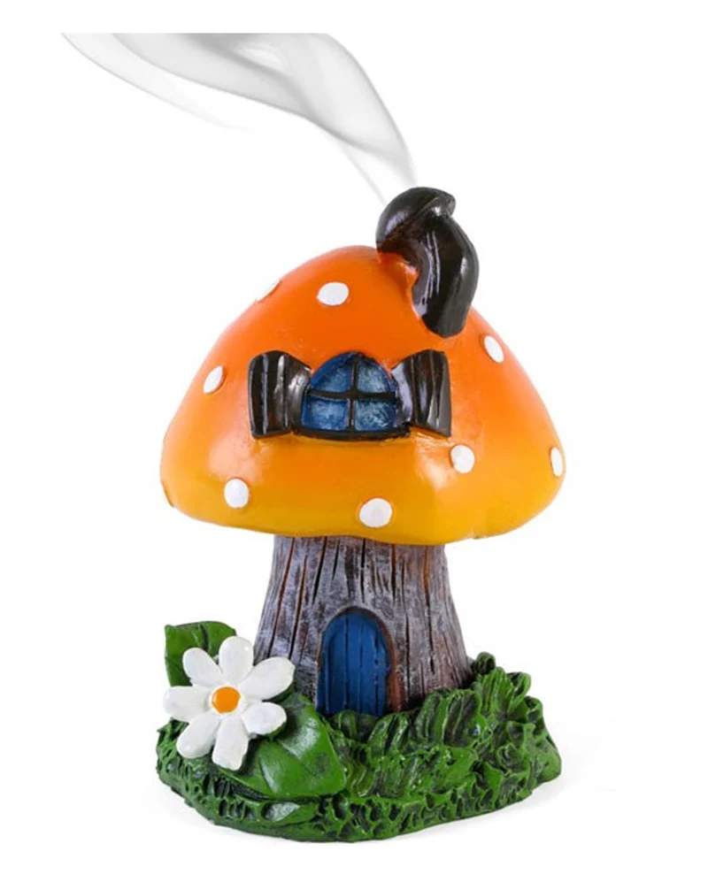 Oranger Fliegenpilz Räucherkegel Häuschen 12,5cm
