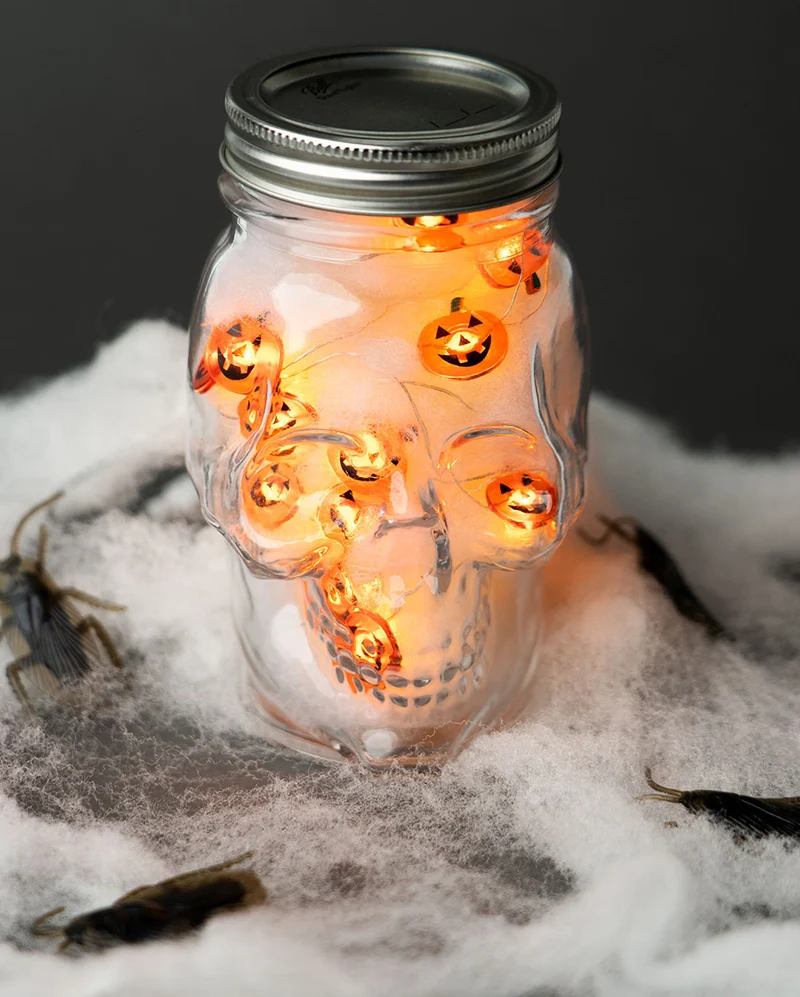 Mini Kürbis Lichterkette als Halloween Deko