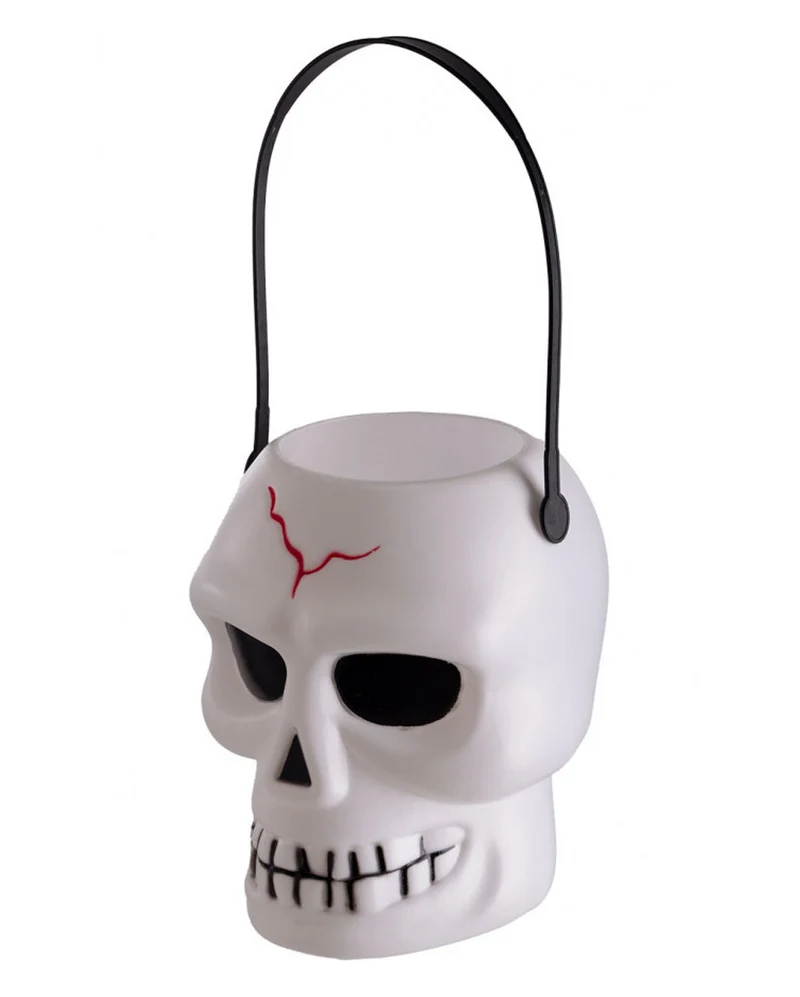 Halloween Totenschädel Eimerchen mit Henkel 16cm