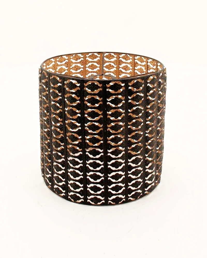 Gothic Lampenschirm Schwarz-Gold aus Metall 26cm