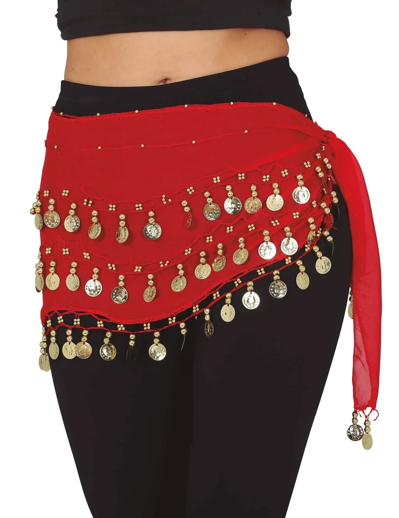 Roter Orient-Gürtel mit Münzen