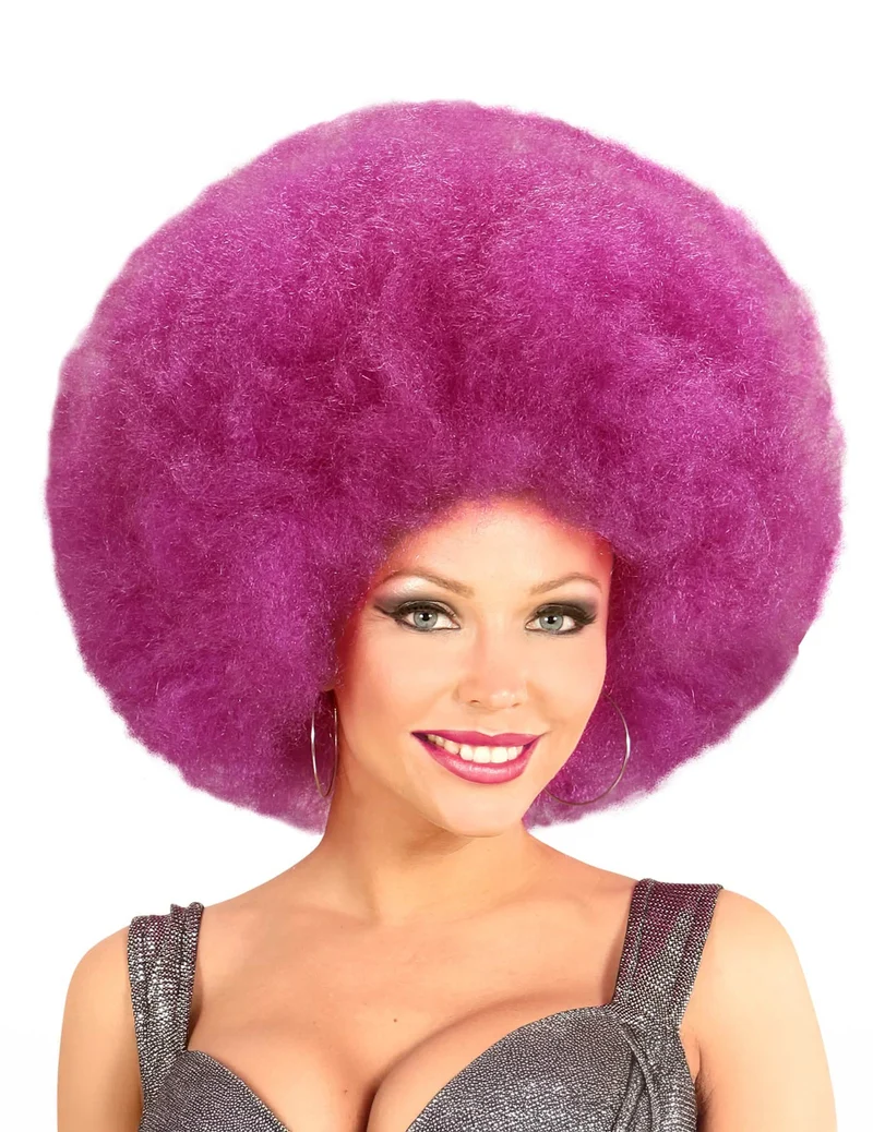 Afro-Perücke Extra-Volumen lila für Erwachsene