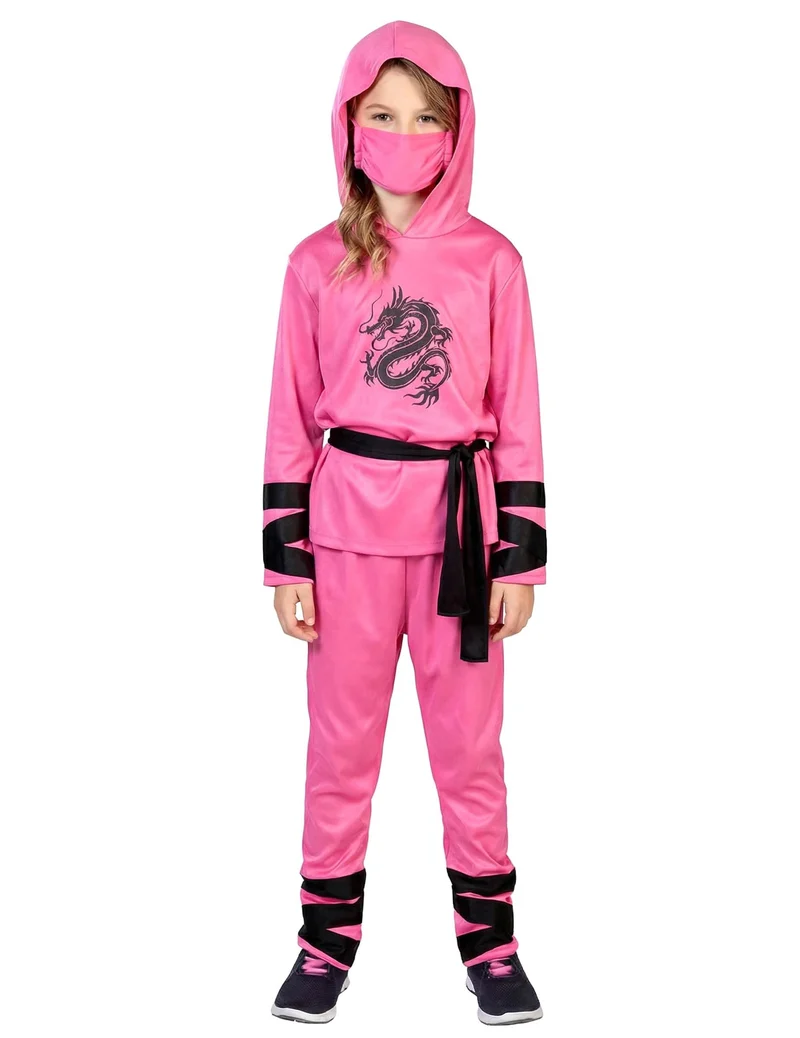 Ninja-Kostüm rosa für Kinder