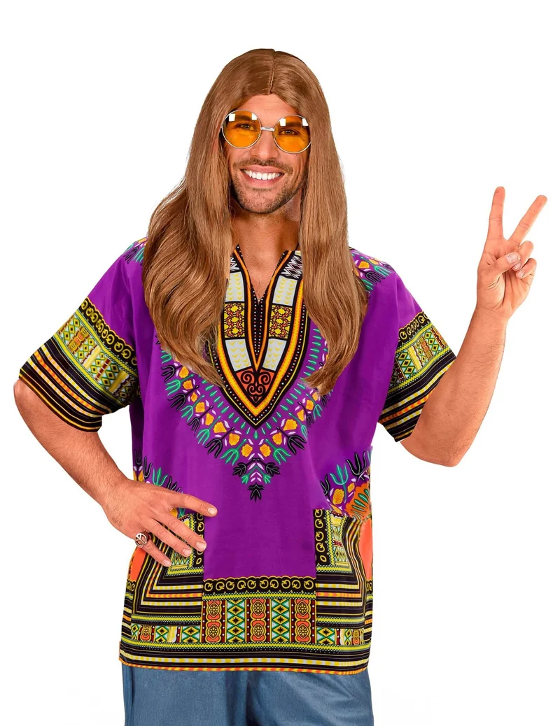 Violettes Hippie-T-Shirt für Erwachsene