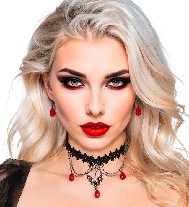 Halsband und Ohrringe gothic vampire