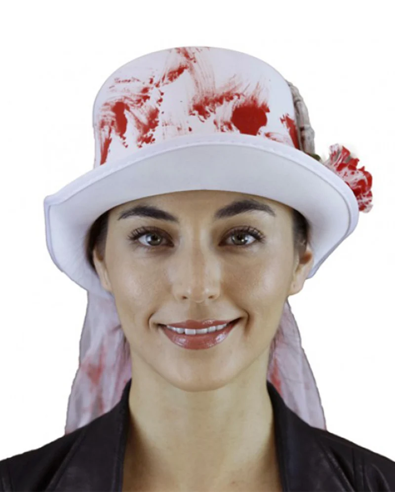Blut verschmierter Zylinder mit Schleier & Knochenhand
