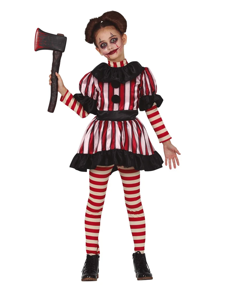 Spooky Clown Girl Kinderkostüm