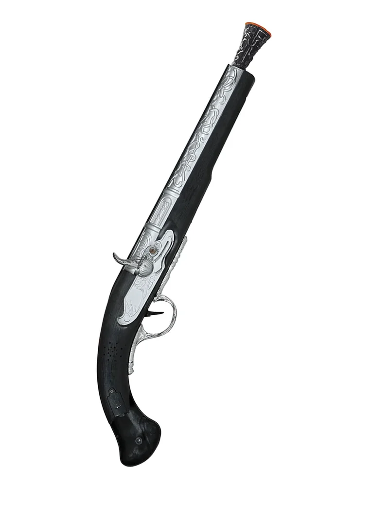 Schwarze Piratenpistole 60 cm