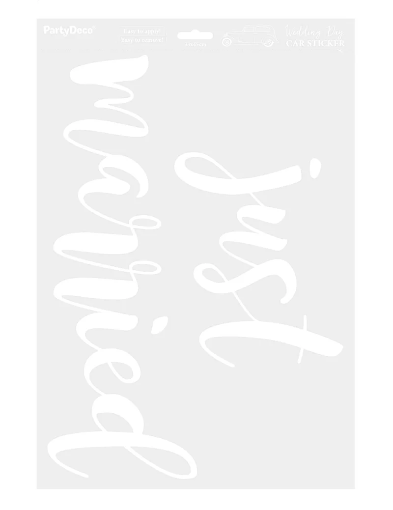 Just Married Autoaufkleber weiß 33 x 45 cm Hochzeitssticker