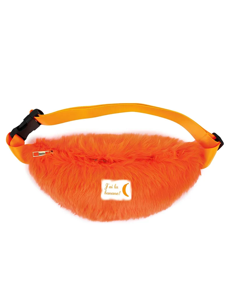 Orangefarbene flauschige Gürteltasche