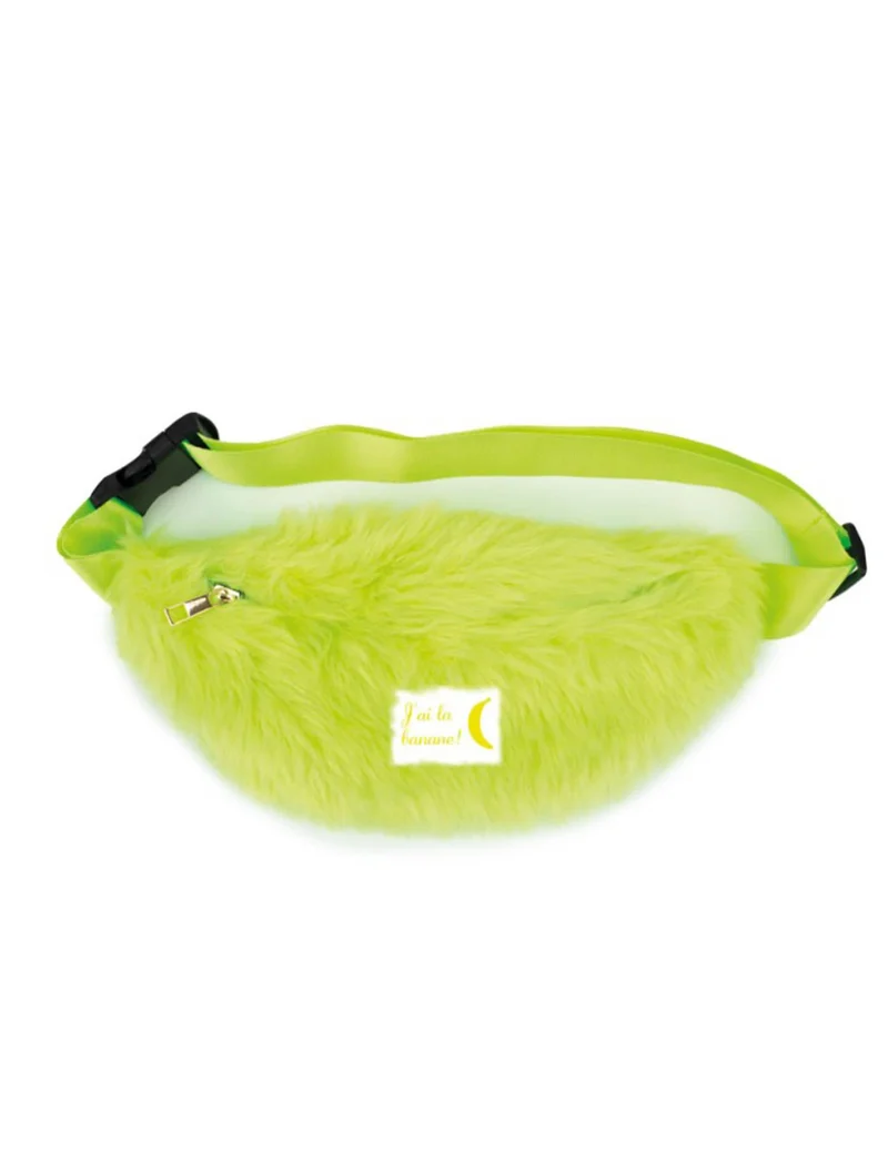 Gelbe Bauchtasche mit Kunstfell