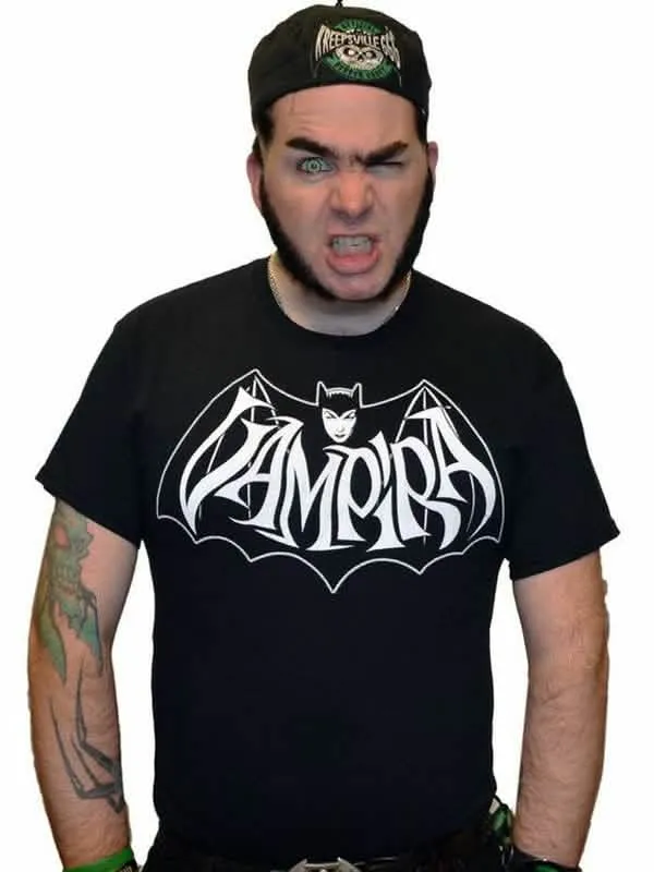 Schwarzes Vampira T-Shirt für Erwachsene