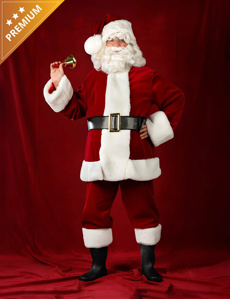 Luxus-Weihnachtsmann-Kostüm Original-Version aus Samt