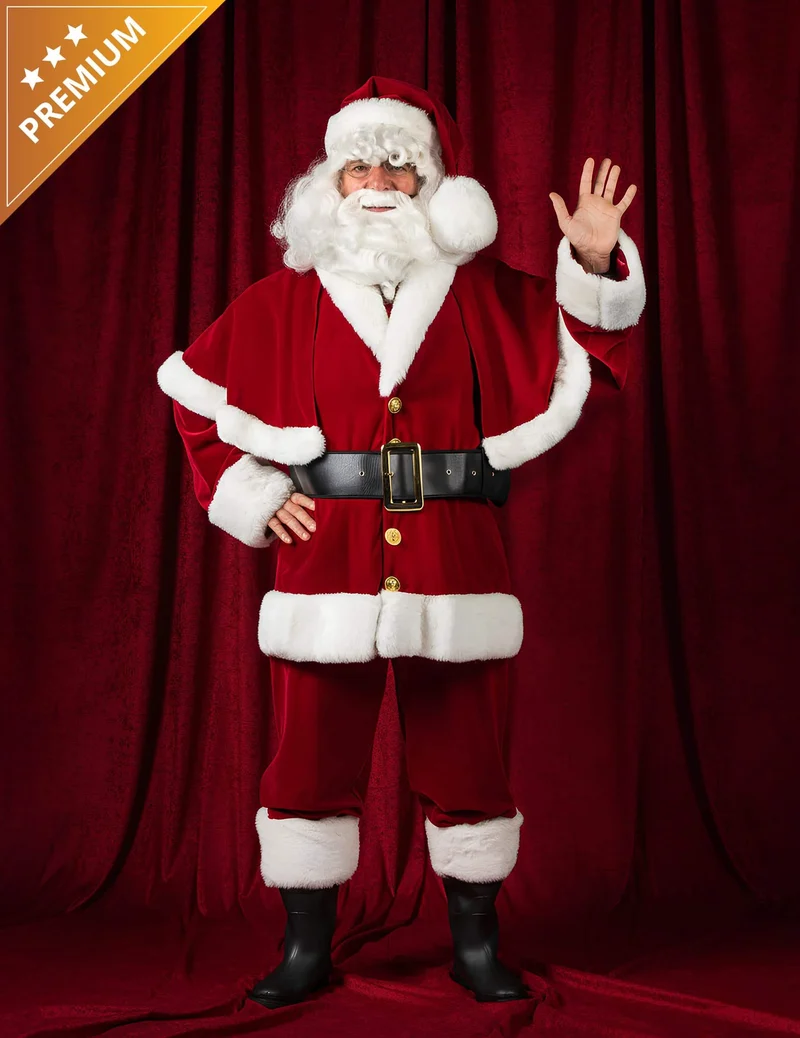 Luxus-Weihnachtsmann-Kostüm mit Cape