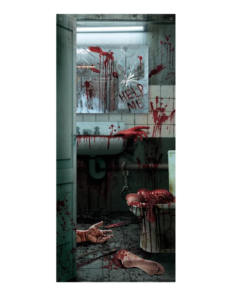 Blutige Toilettentür-Dekoration 80 x 180 cm
