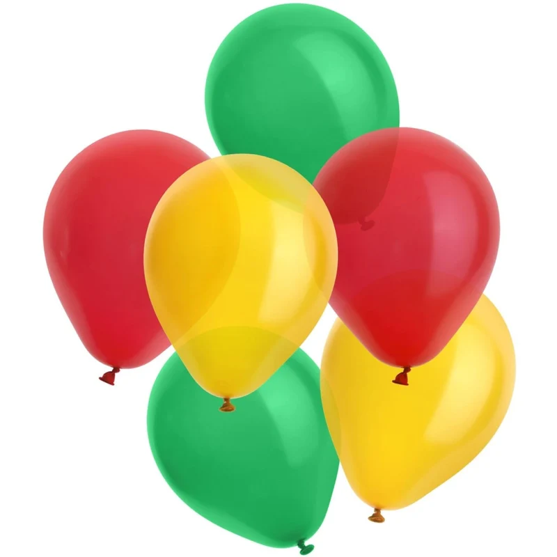 Luftballons Rot-Gelb-Grün 30cm - 6 Stück