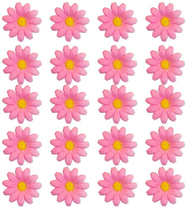 Set mit 20 dekorativen rosa Blumen