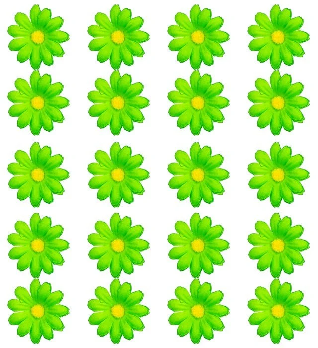 Set mit 20 dekorativen grünen Blumen