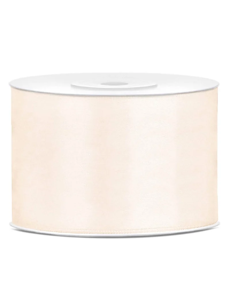 Cremefarbenes Satinband 5 cm x 25 m für Hochzeiten