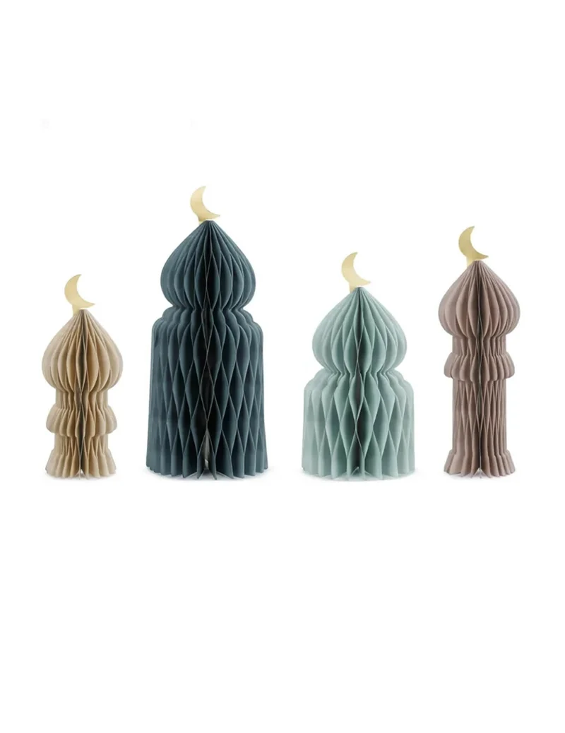 4 orientalische Waben-Dekorationen aus Papier Eid Mubarak 33,5 cm