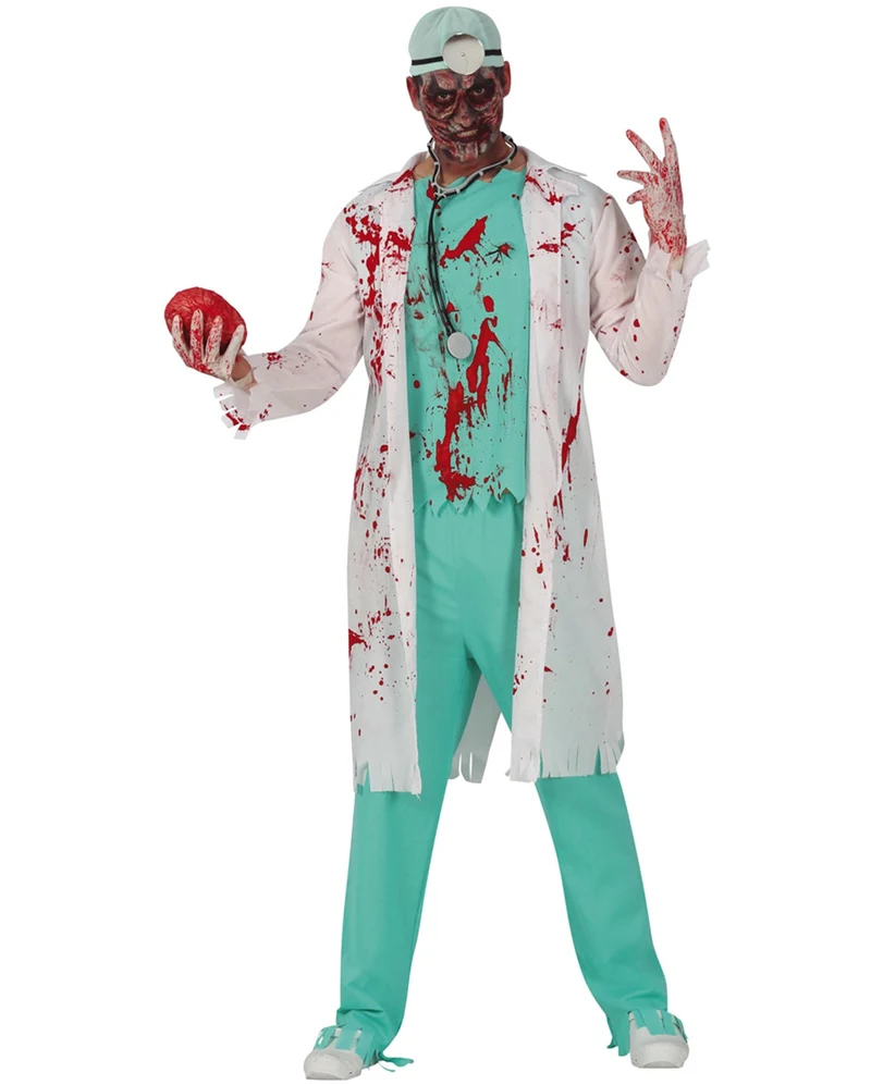 Blutiges Zombie Chirurg Herren Kostüm