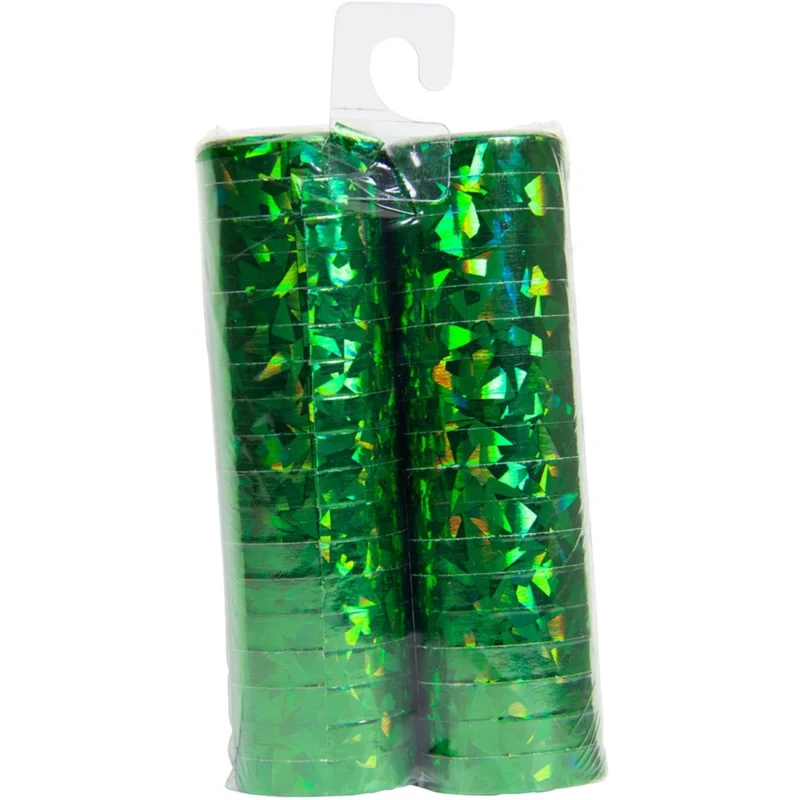 Grüne Serpentinen Holographisch 4m 18 Ringe 2St