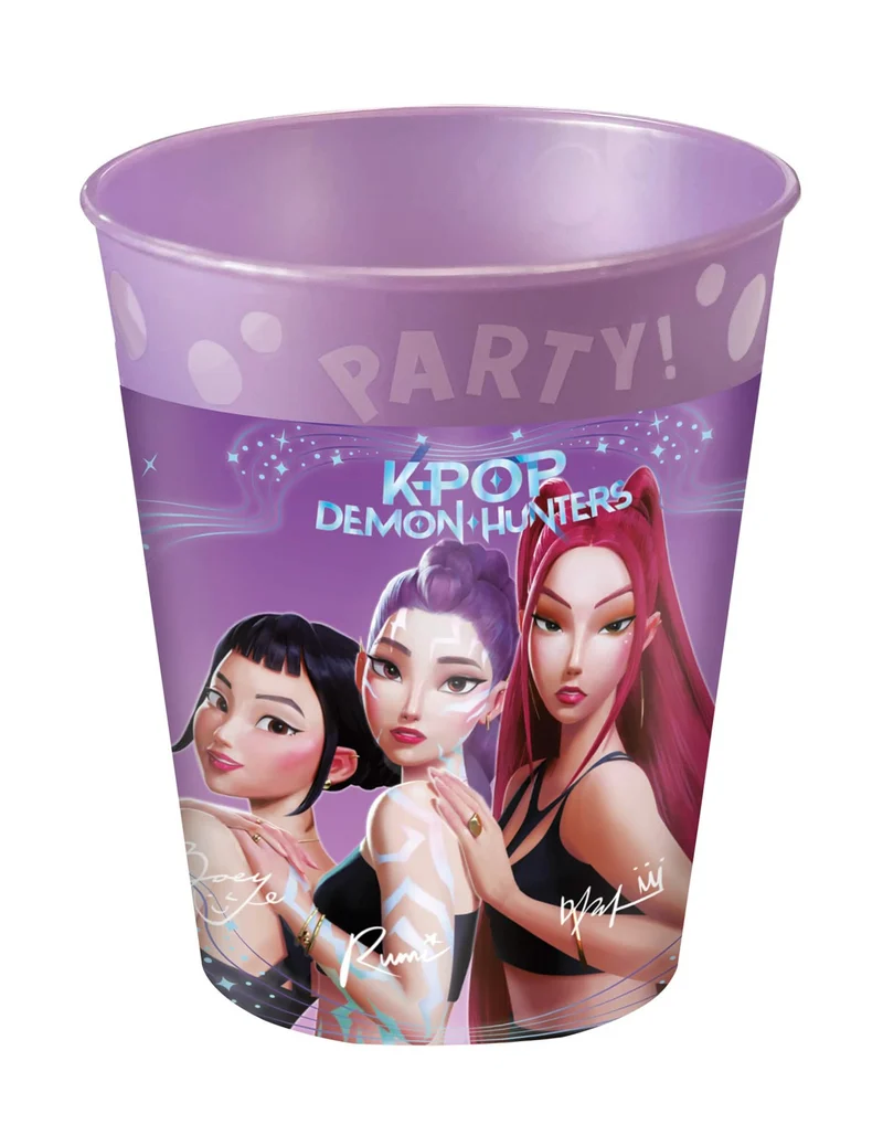 4 wiederverwendbare Plastikbecher K-pop Demon Hunters™ 250 ml