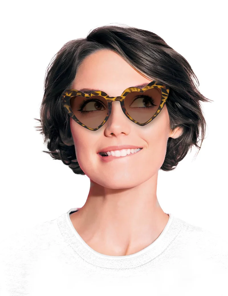 Vintage Leopard Herzbrille für Erwachsene