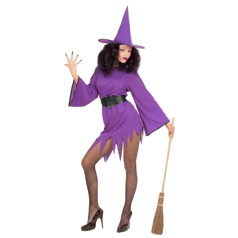 Halloween Kleid Lila Damen Hexe