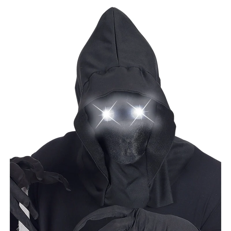 Halloween Maske Schwarz mit weißem Licht
