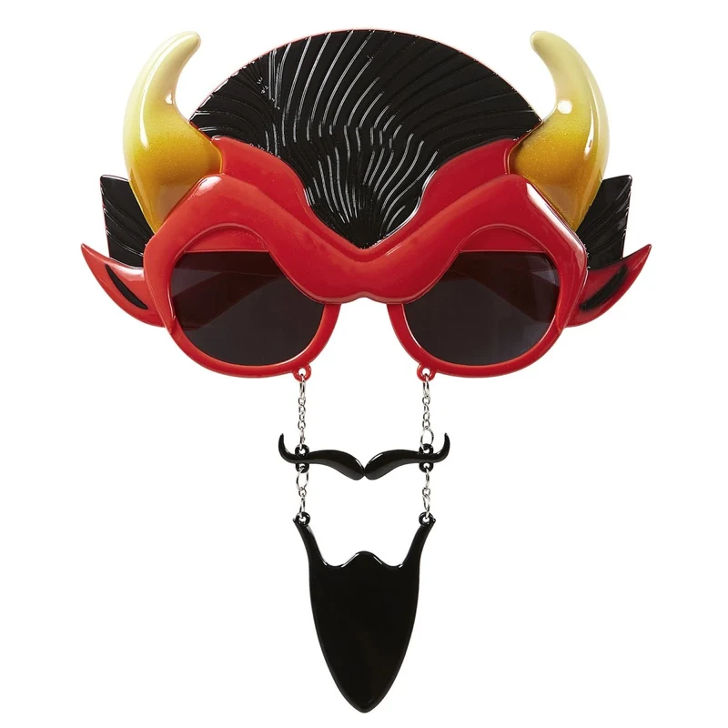 Halloween Brille Teufel mit Bart