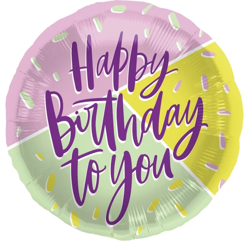 Heliumballon Happy Birthday Leer Bunt 45cm