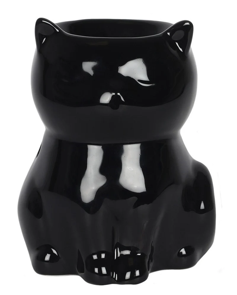 Schwarze Katze Duftöl Teelichthalter
