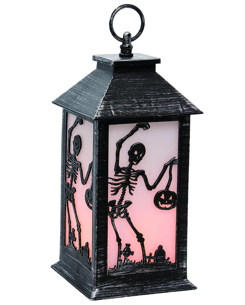 Schattenspiel Halloween Laterne Skelett Motiv