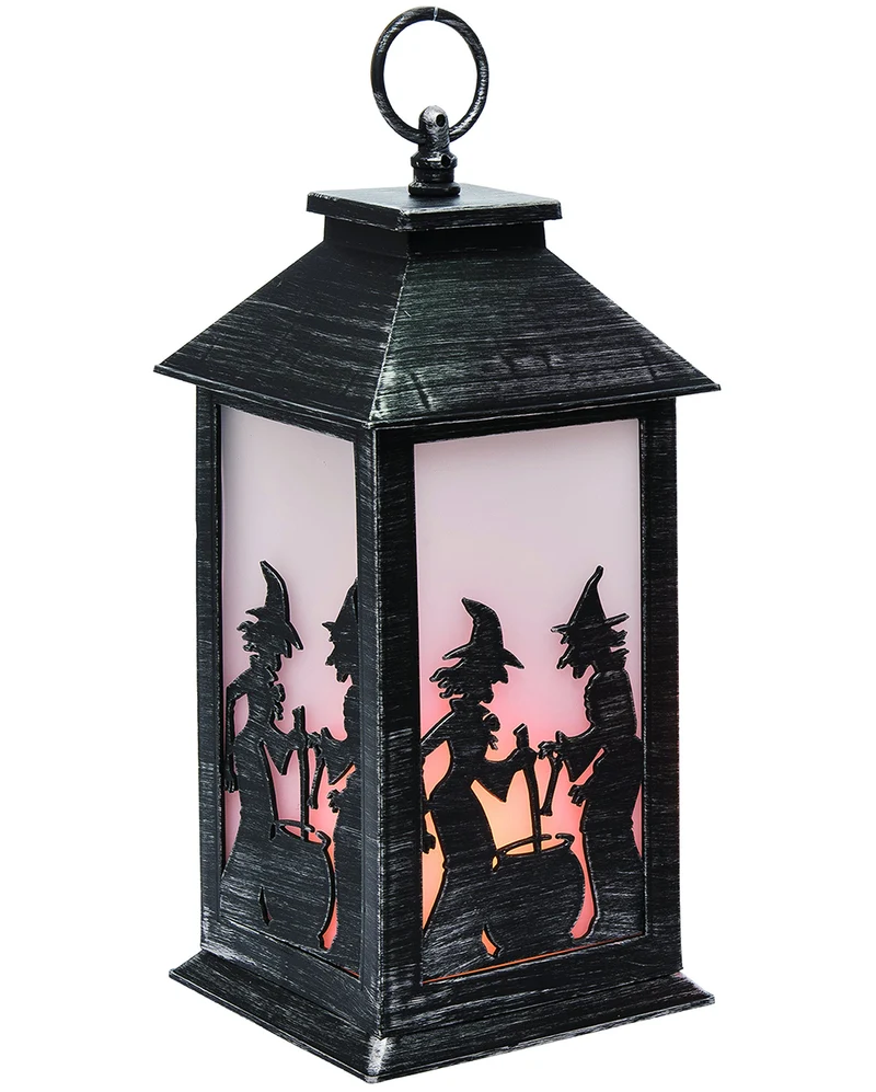 Halloween Laterne mit Hexen als Schatten Motiv