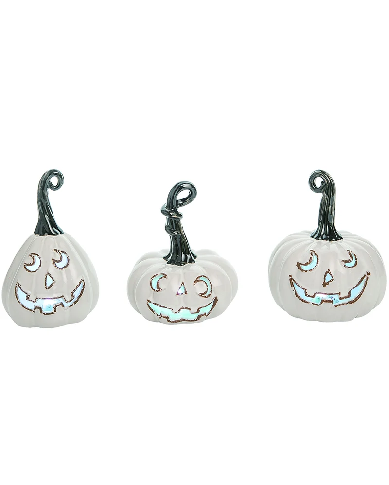 Halloween Vintage Keramik Kürbis mit LED