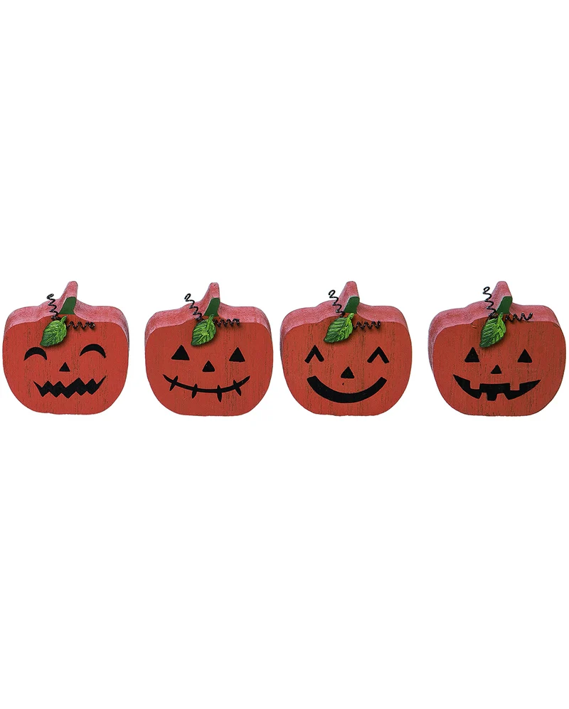 Mini Halloween Kürbis Holz Dekofigur 3cm