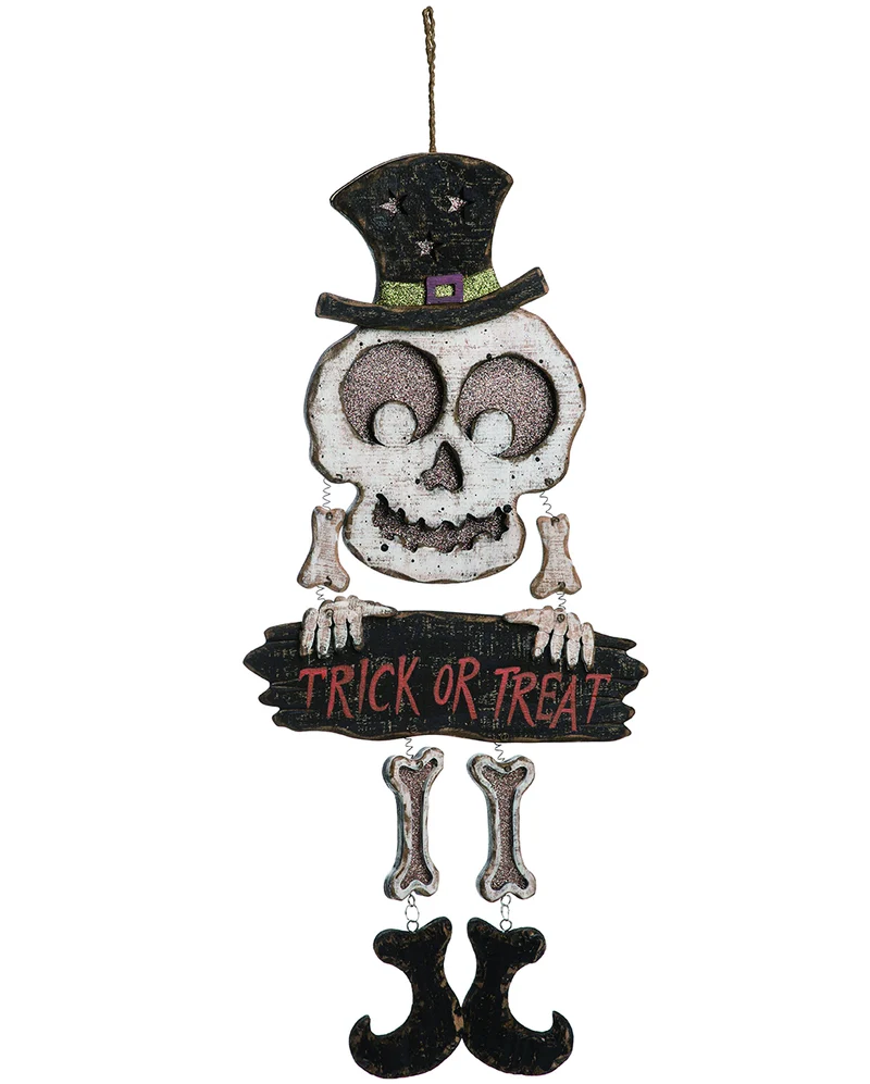 Spooky Skelett Halloween Dekoschild